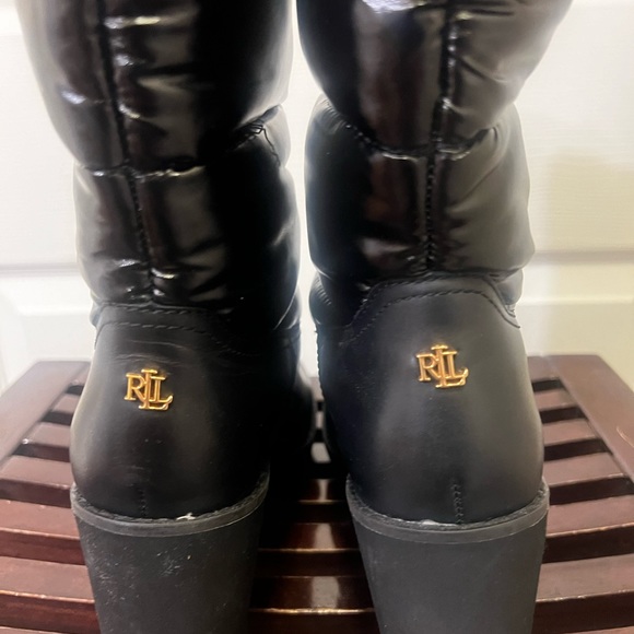 Ralph Lauren Rudee black water resistant leather boots, size 6, brand new! - Picture 6 of 13